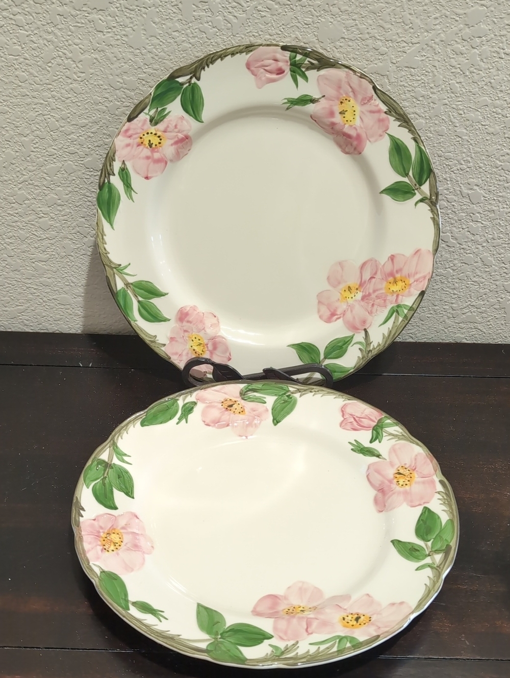 Set Of Two (2) Franciscan Desert Rose Dinner Plates 10.5"